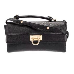 SALVATORE FERRAGAMO BLACK CROSSBODY BAG